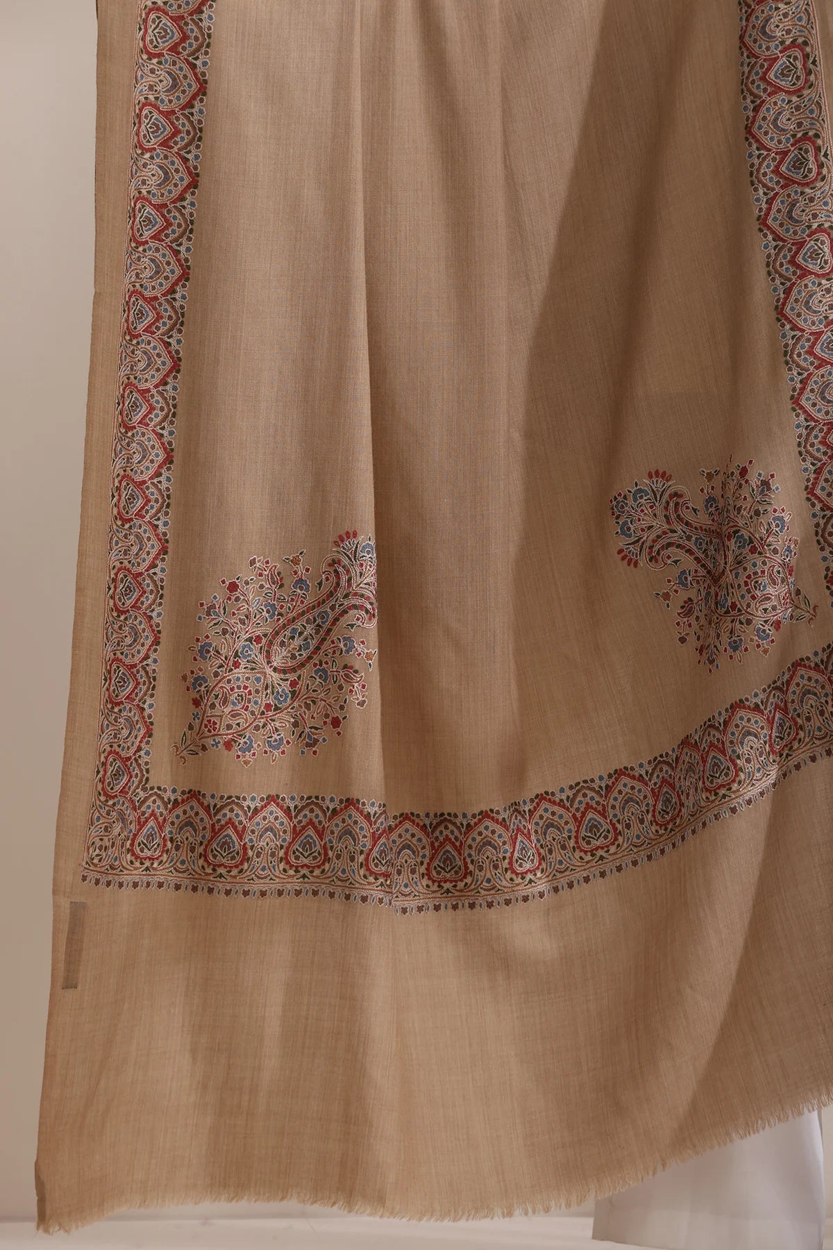 Vibhuti Intricate Embroidered Shawl with Four Side Border Shawl