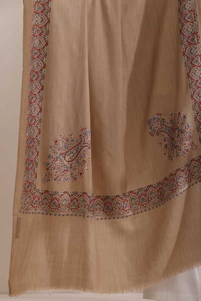 -  Vibhuti Intricate Embroidered Shawl with Four Side Border Shawl