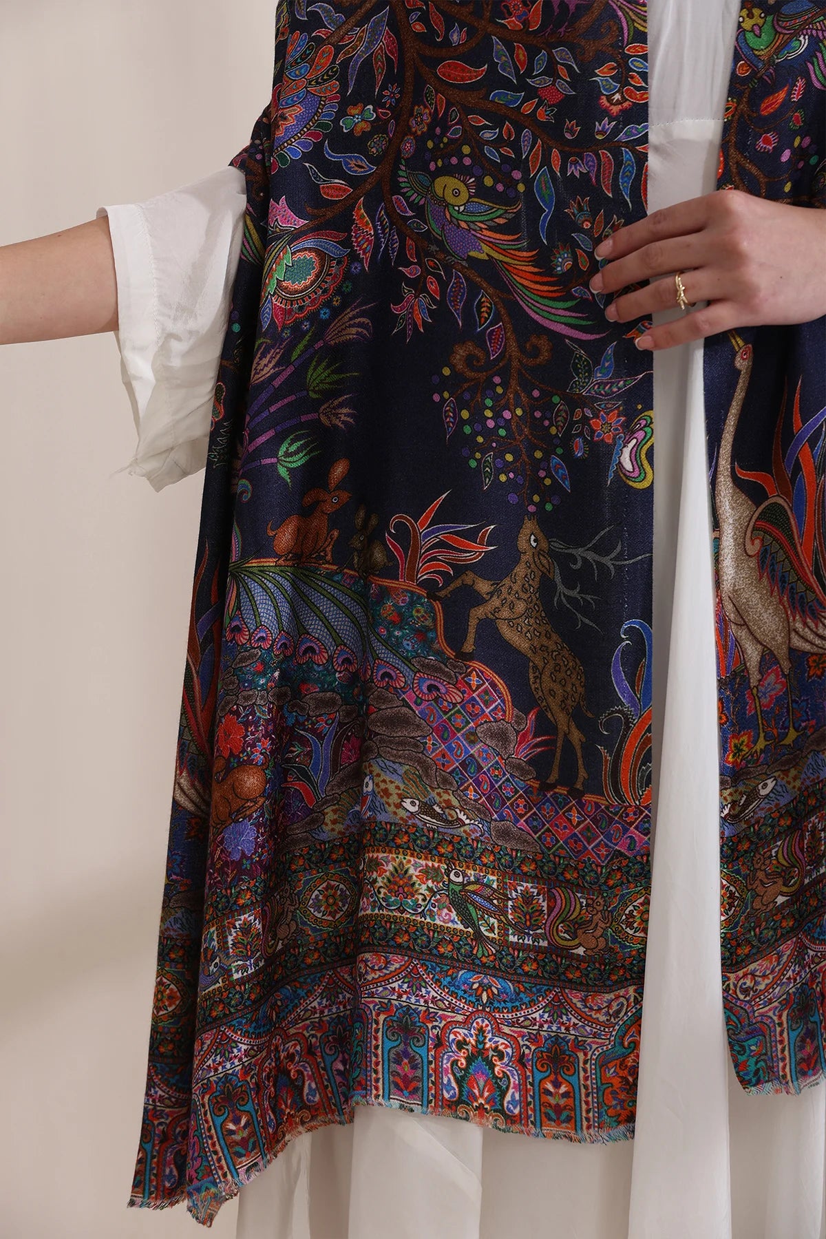 Enchanted Garden Multicolor Faux Pashmina Stole