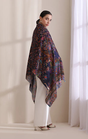 Enchanted Garden Multicolor Faux Pashmina Stole