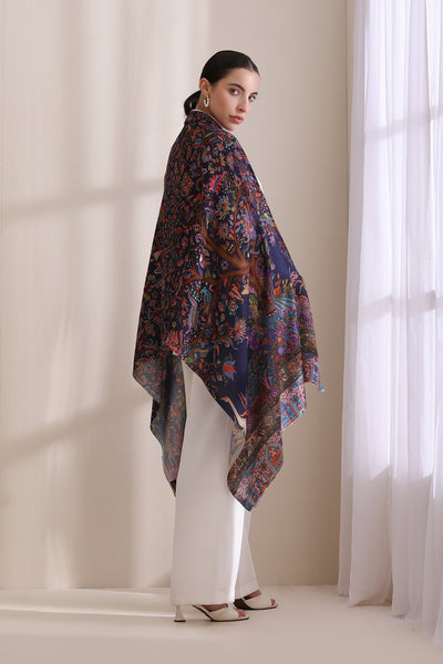 -  Enchanted Garden Multicolor Faux Pashmina Stole