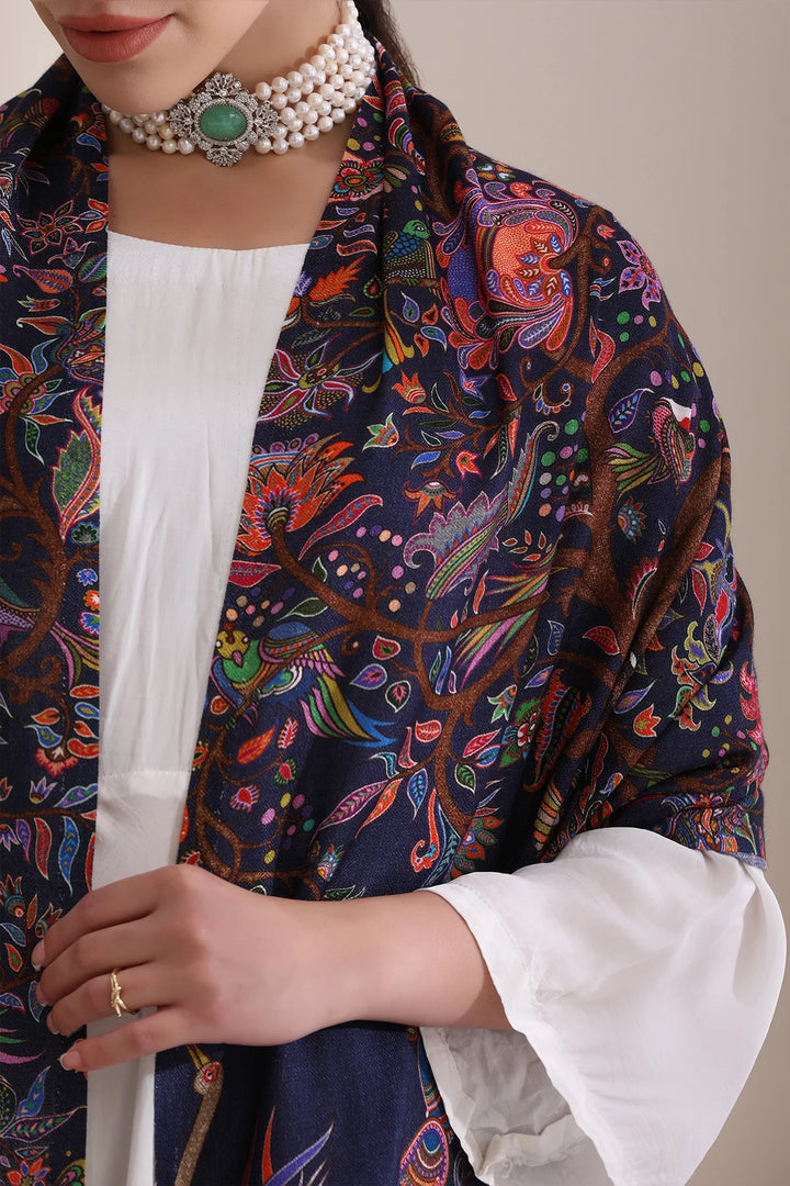 Enchanted Garden Multicolor Faux Pashmina Stole
