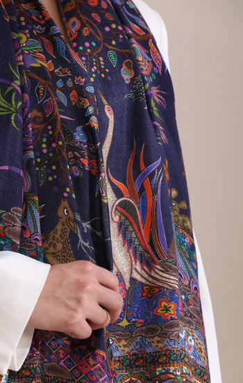 Enchanted Garden Multicolor Faux Pashmina Stole