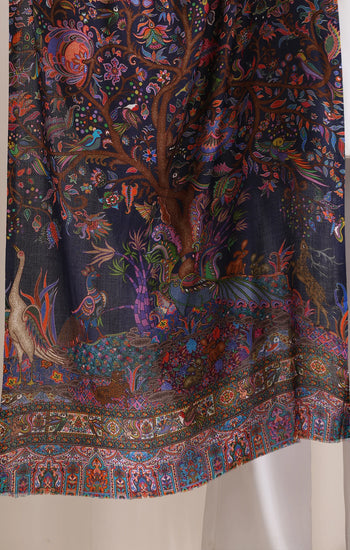 Enchanted Garden Multicolor Faux Pashmina Stole
