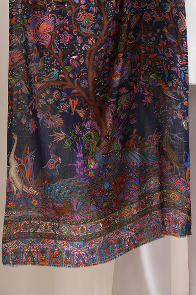 -  Enchanted Garden Multicolor Faux Pashmina Stole