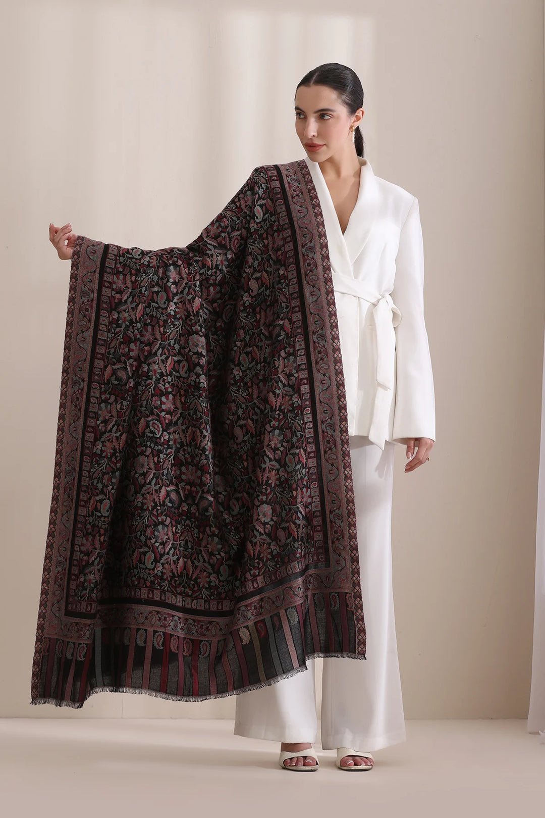 Kajal Kani Fine Wool Shawl