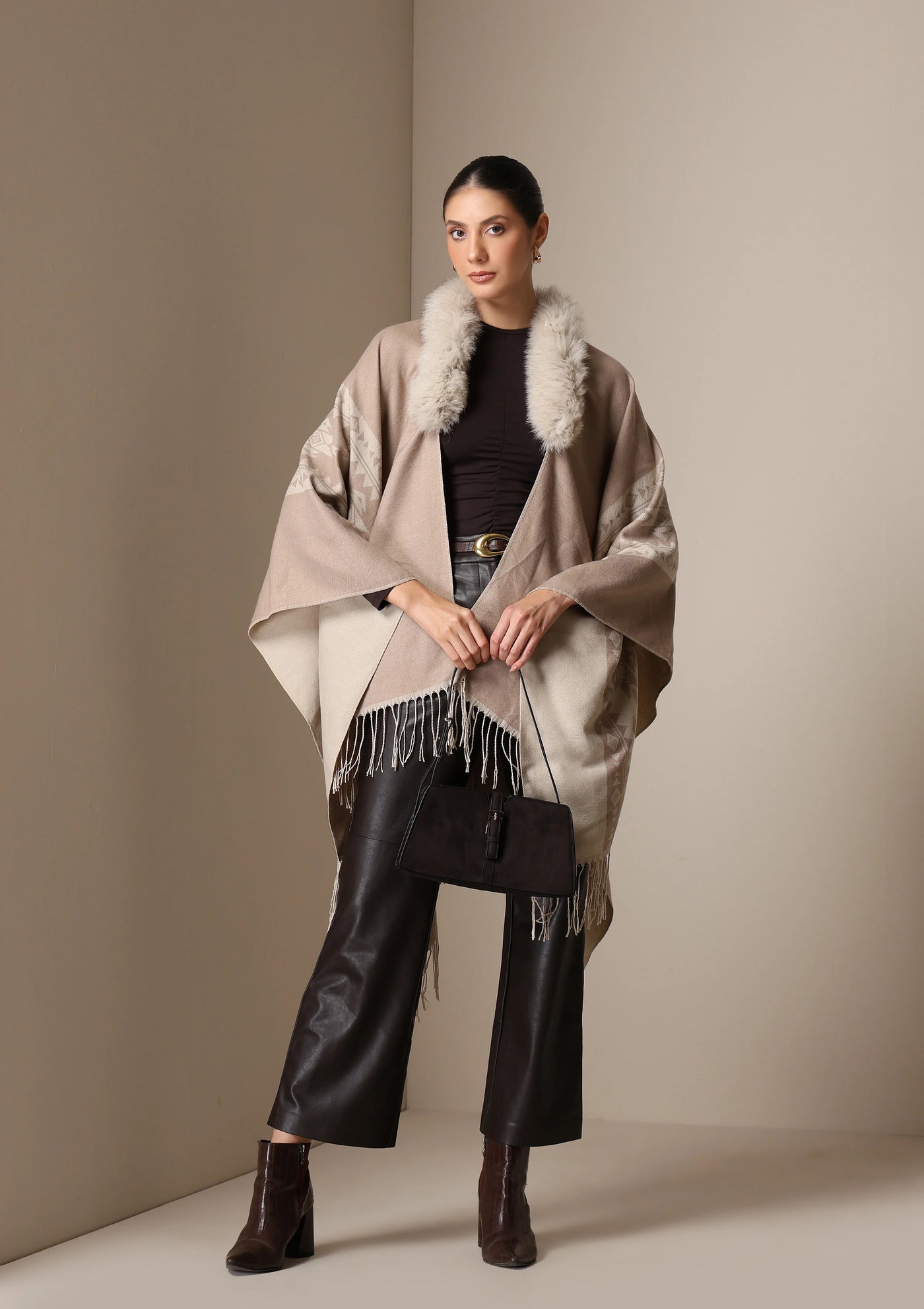 Dusala Vegan Fur Cape – The Luxe Winter Essential