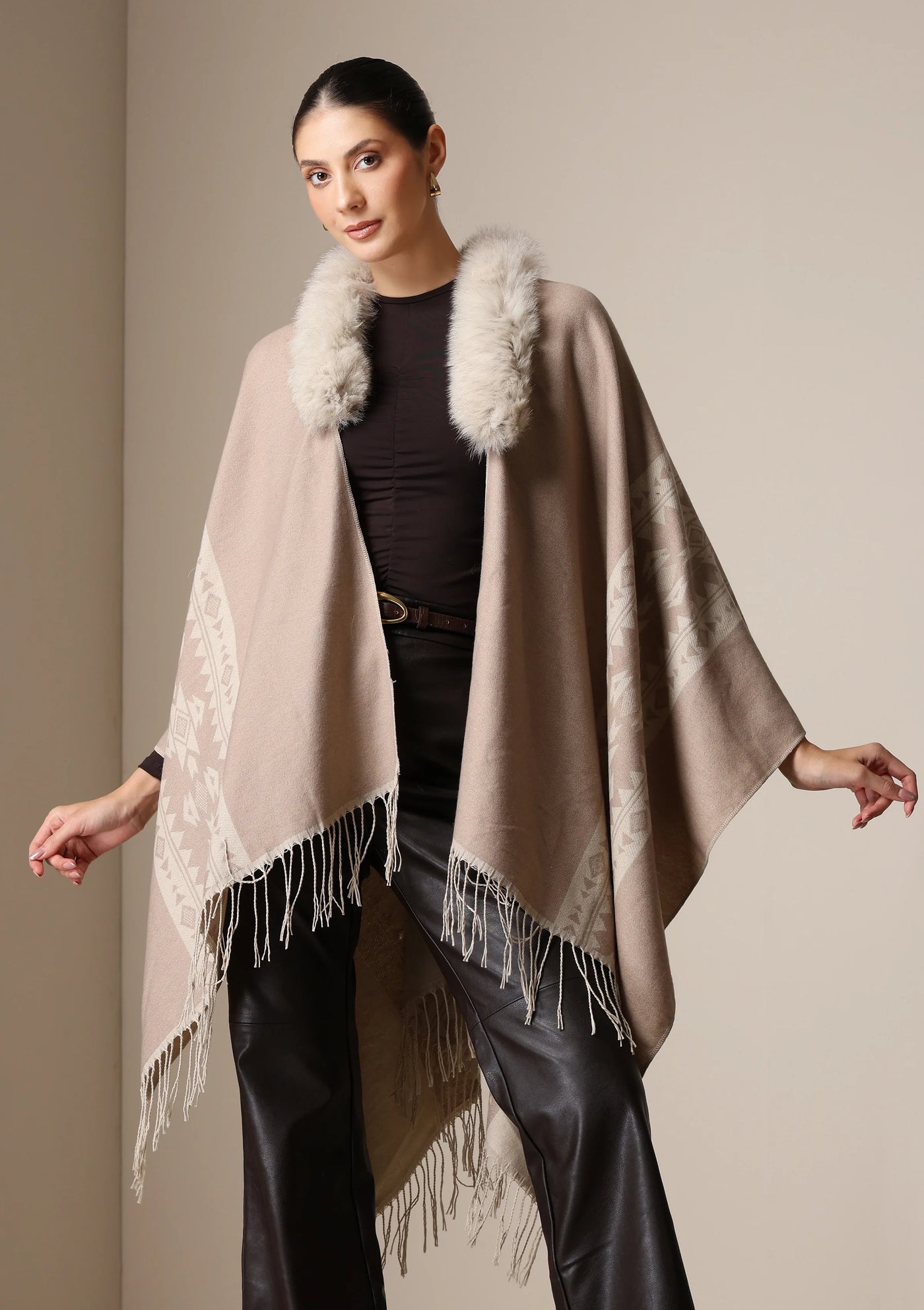 Dusala Vegan Fur Cape – The Luxe Winter Essential