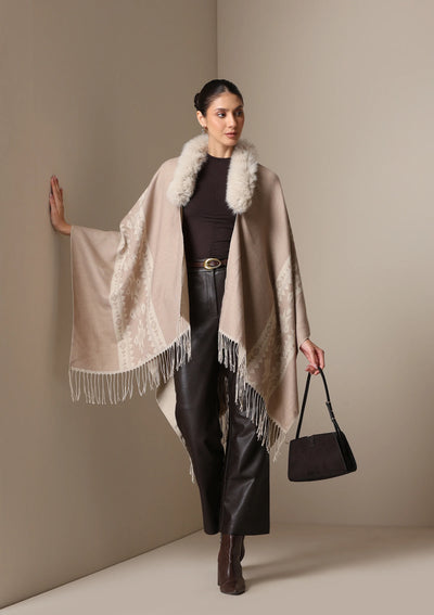 Dusala Vegan Fur Cape – The Luxe Winter Essential