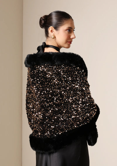 Dusala Midnight Luxe Vegan Fur Cape