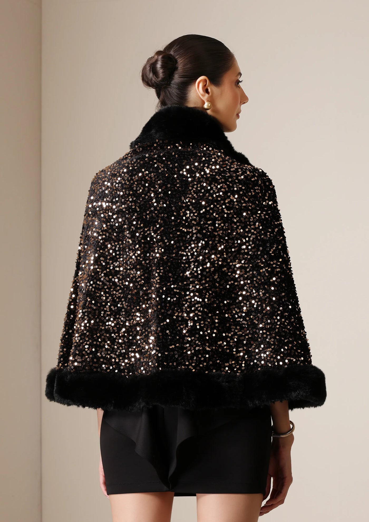 Dusala Midnight Luxe Vegan Fur Cape