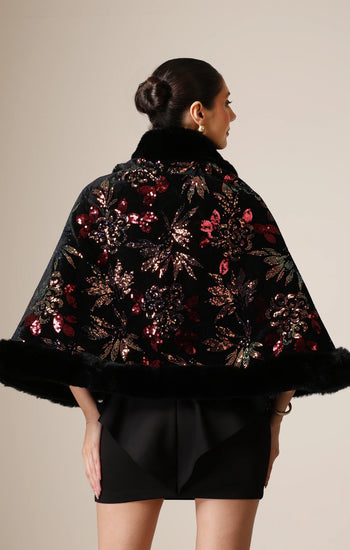 Dusala Celestial Bloom Vegan Fur Cape