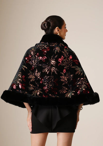 Dusala Celestial Bloom Vegan Fur Cape