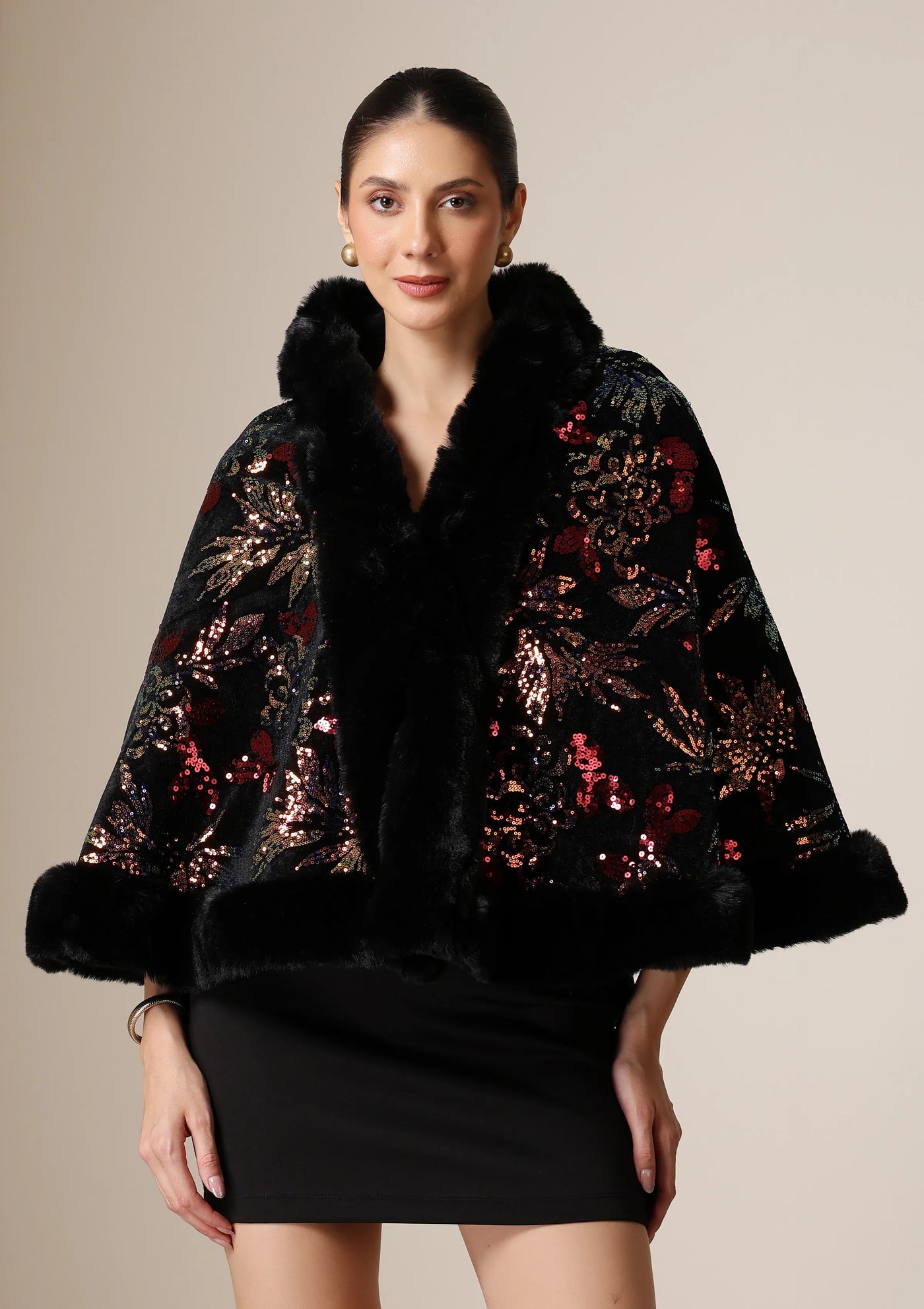 Dusala Celestial Bloom Vegan Fur Cape