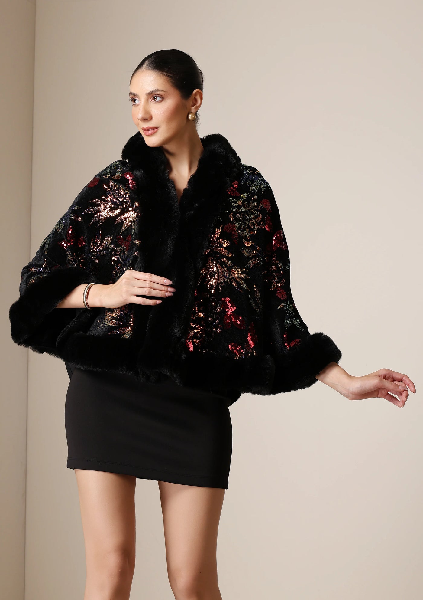Dusala Celestial Bloom Vegan Fur Cape