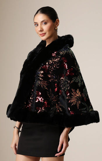 Dusala Celestial Bloom Vegan Fur Cape