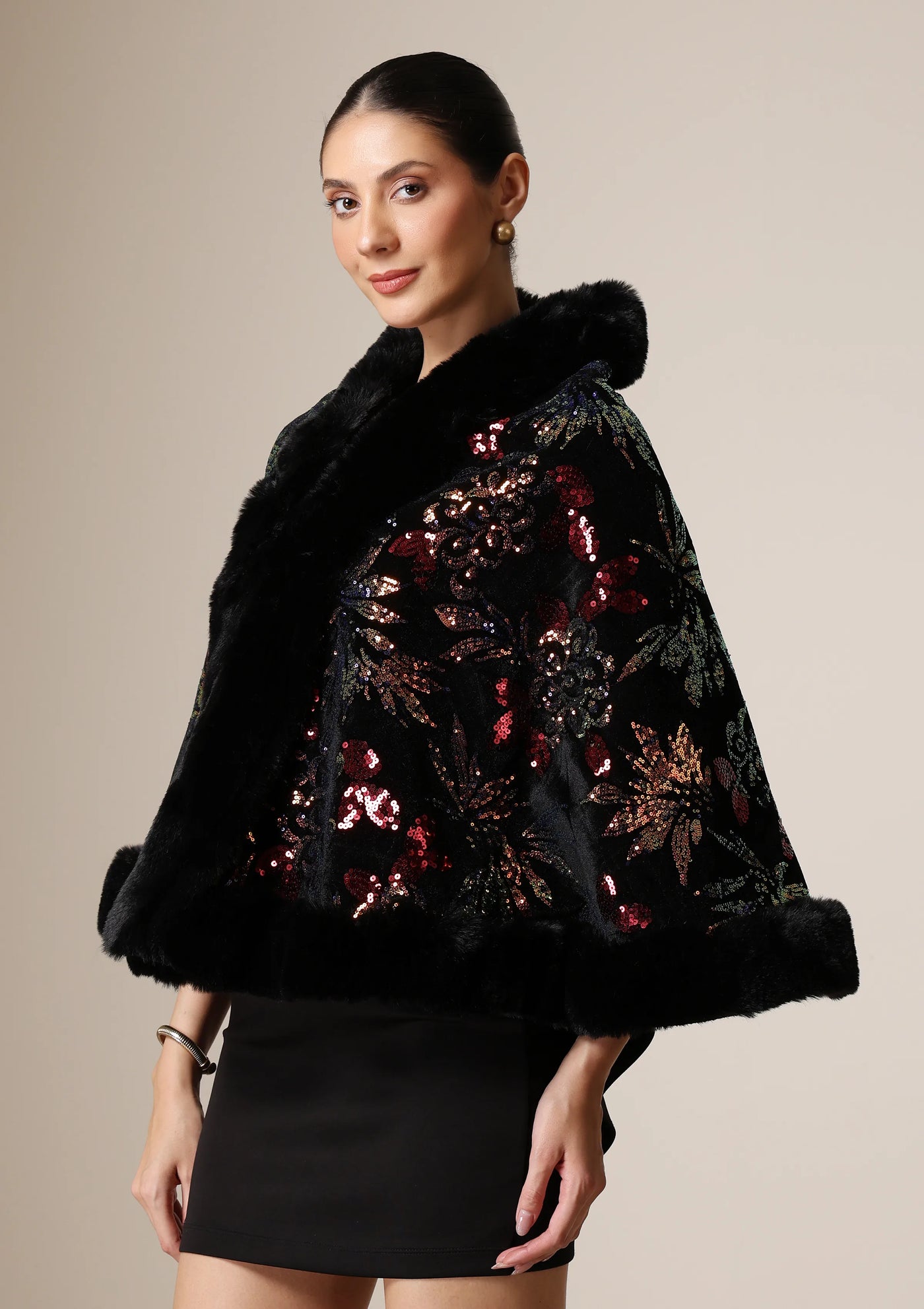 Dusala Celestial Bloom Vegan Fur Cape