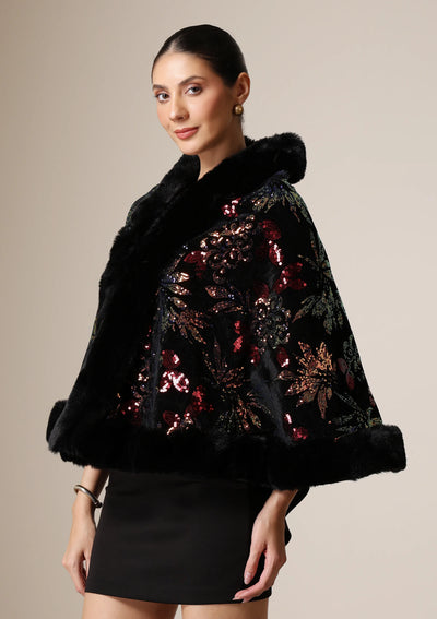 Dusala Celestial Bloom Vegan Fur Cape