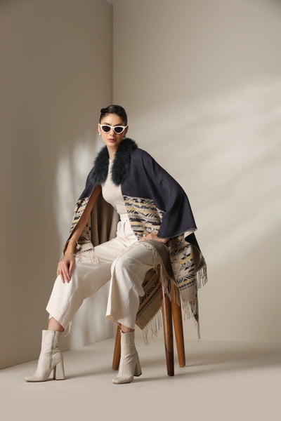 Dusala Arctic Dune Vegan Fur Cape