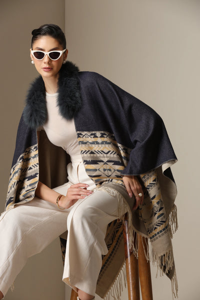 Dusala Arctic Dune Vegan Fur Cape