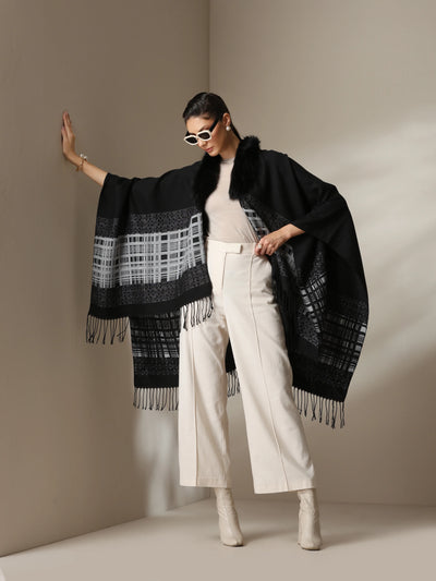 Dusala Noir Grace Vegan Fur Cape