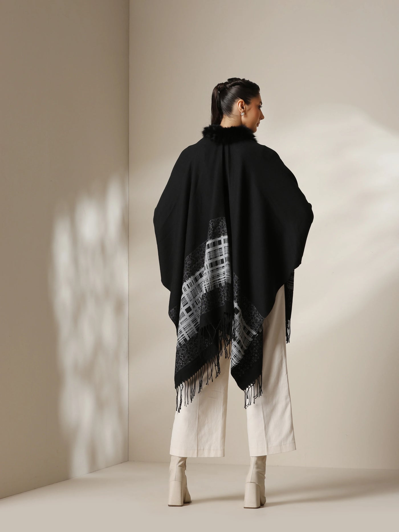 Dusala Noir Grace Vegan Fur Cape