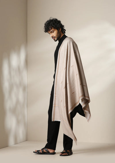 Dusala Classic Line Wool-Silk Stole for Men & Women