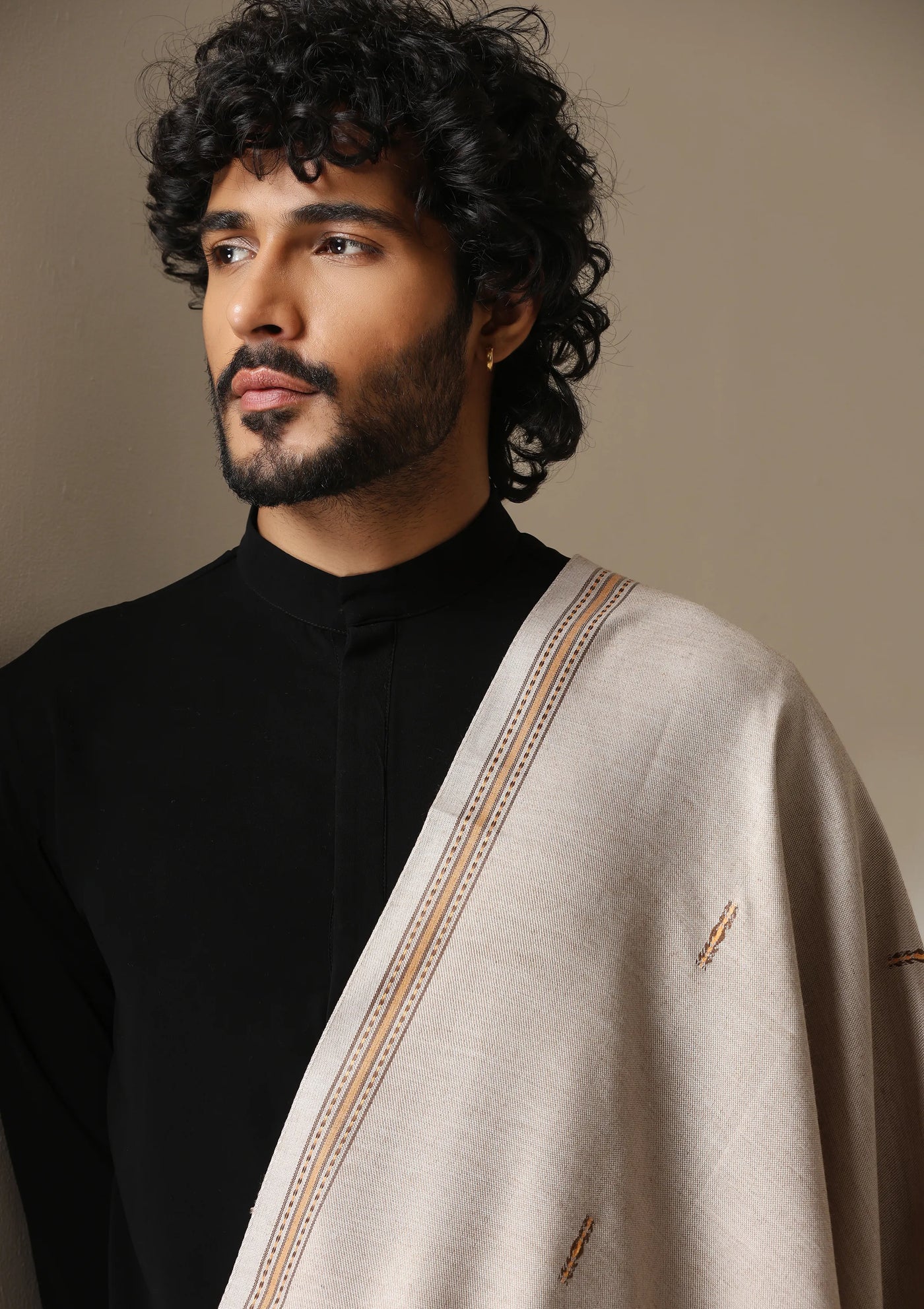 Dusala Classic Line Wool-Silk Stole for Men & Women