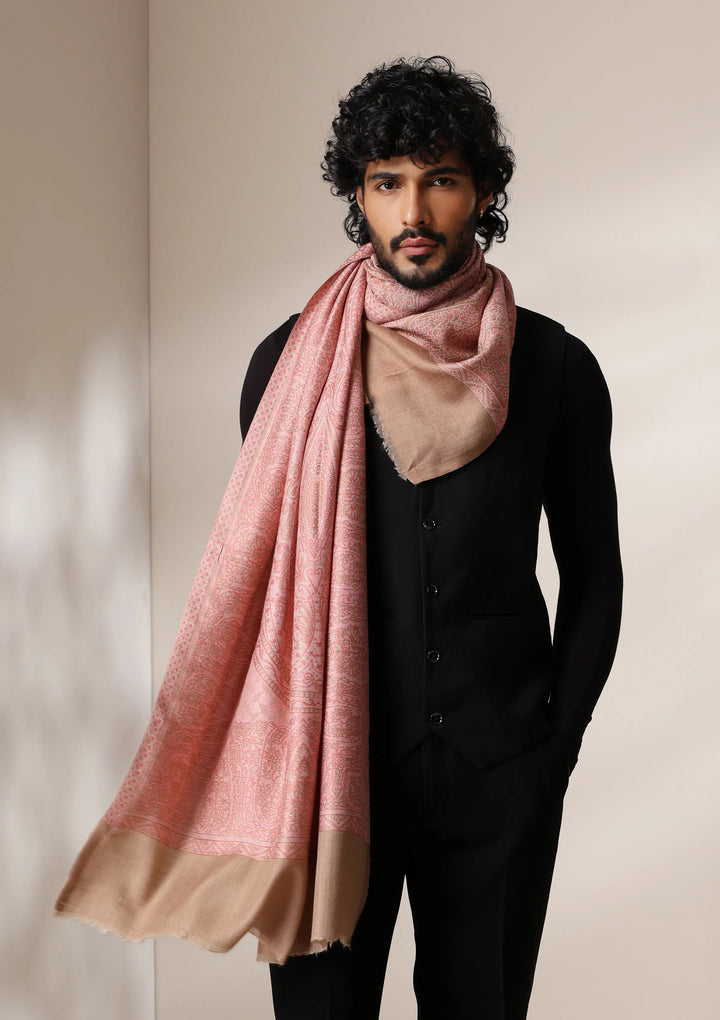Dusala Blush Pashmina blend Stole for Men &amp; Women