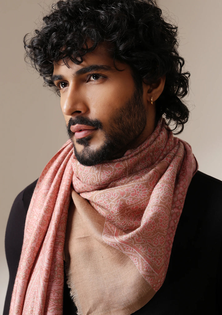 Dusala Blush Pashmina blend Stole for Men &amp; Women
