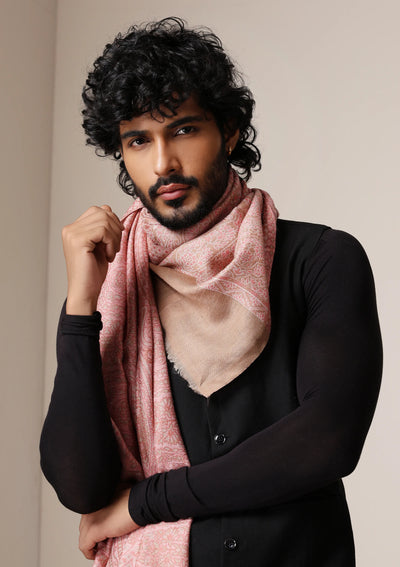 Dusala Blush Pashmina blend Stole for Men & Women