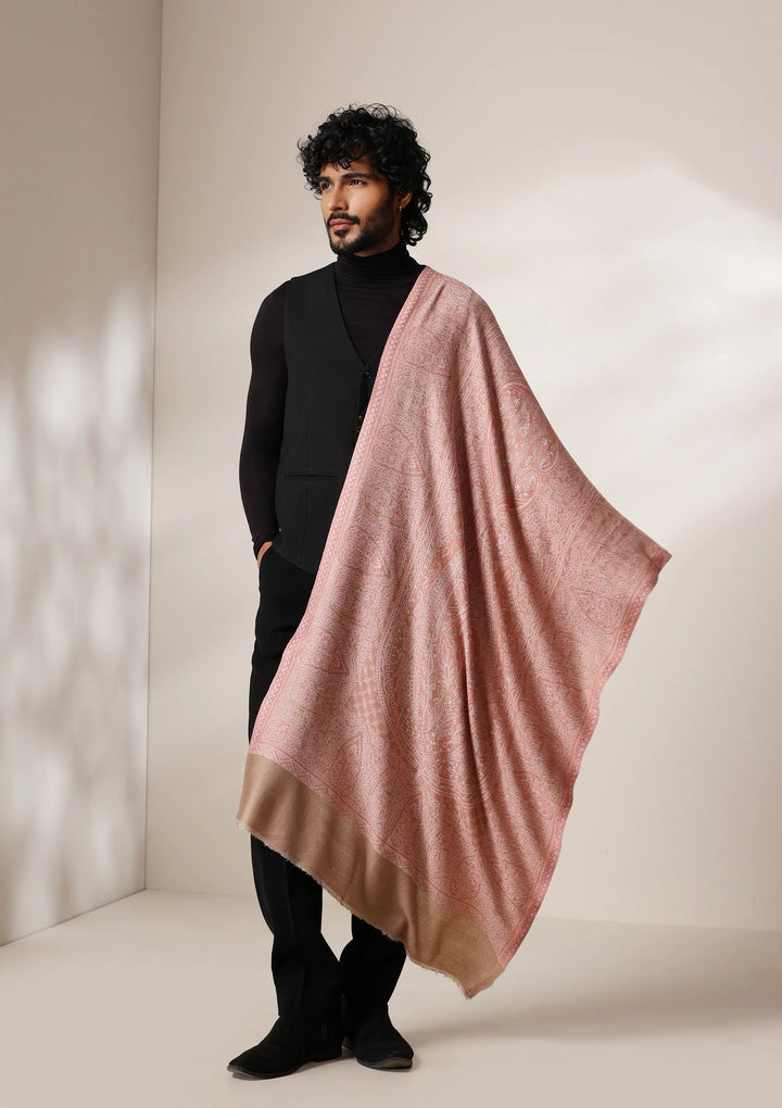Dusala Blush Pashmina blend Stole for Men &amp; Women