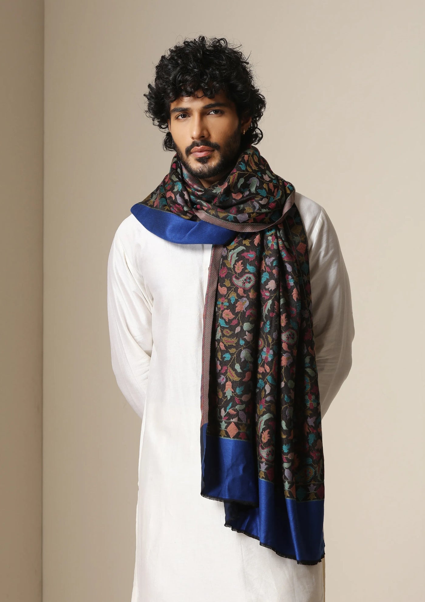 Dusala Midnight Garden Kani Shawl for Men & Women