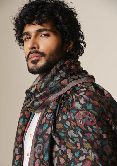Dusala Midnight Garden Kani Shawl for Men & Women