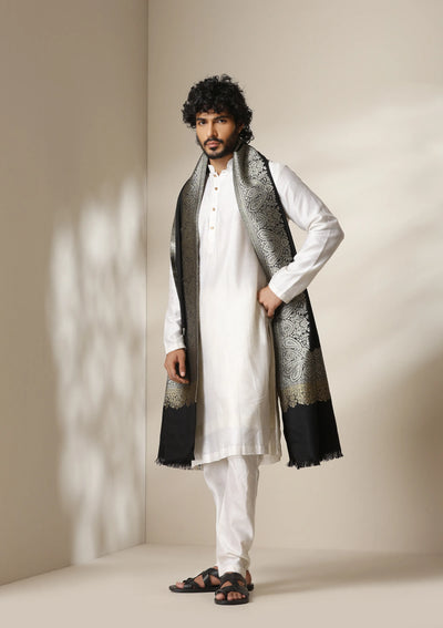 Dusala Noir Royale Zari Shawl for Men & Women