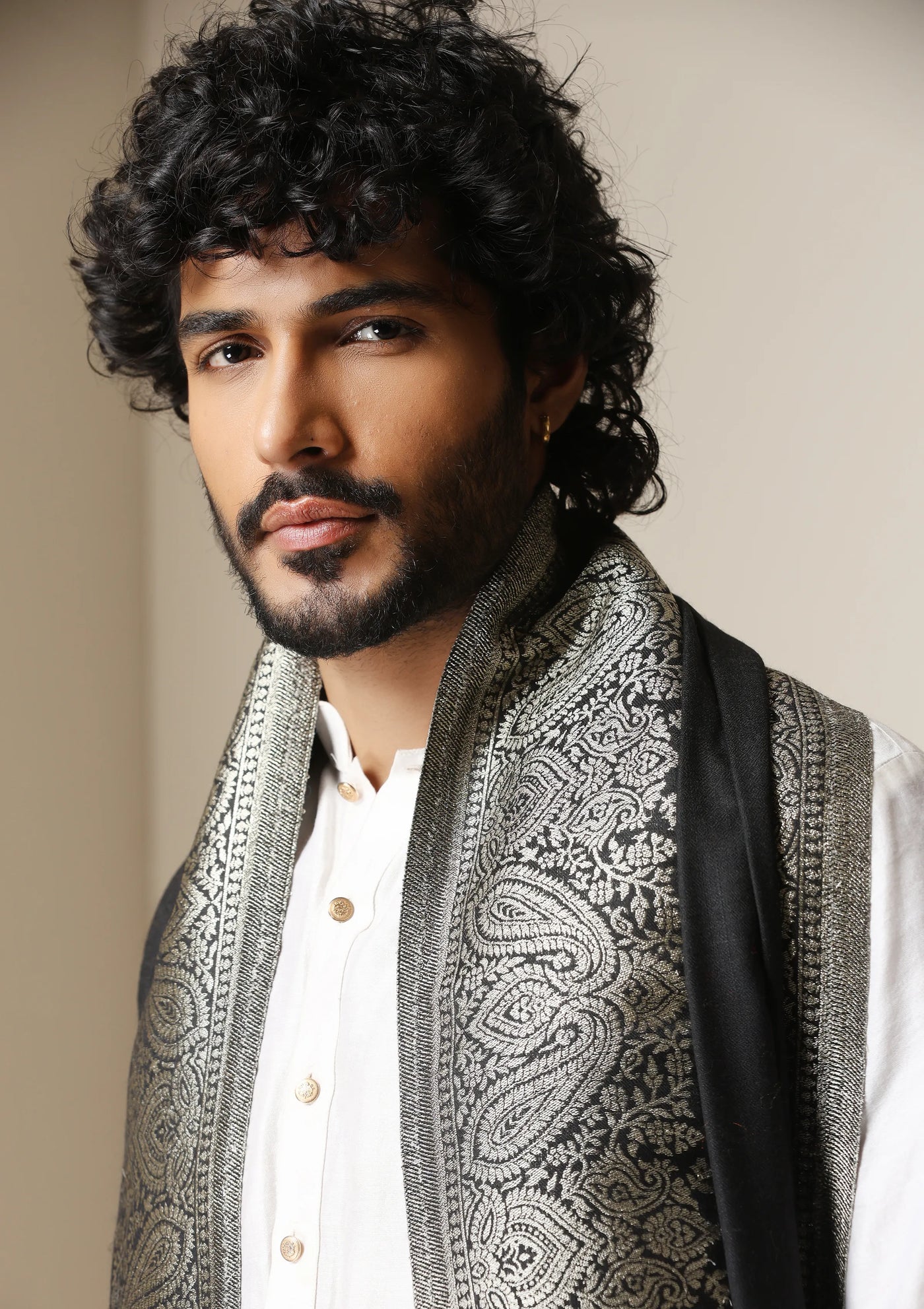 Dusala Noir Royale Zari Shawl for Men & Women