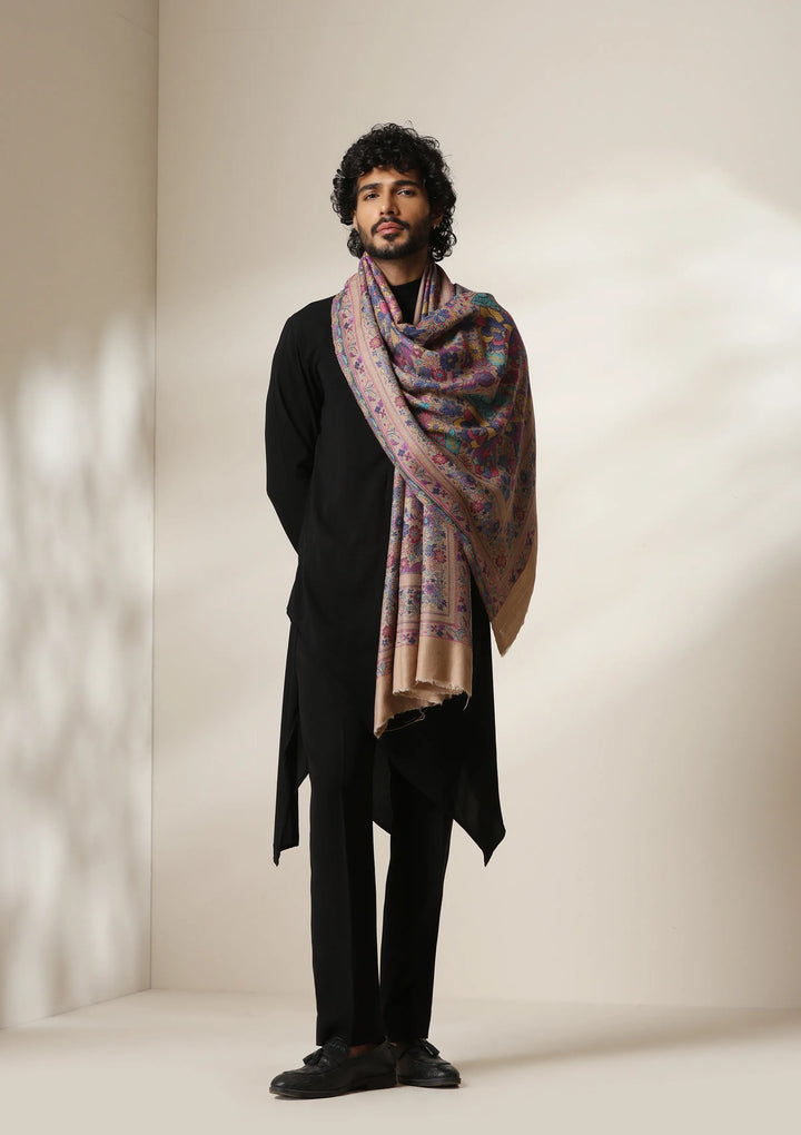 Dusala Heritage Beige Stole for Men &amp; Women