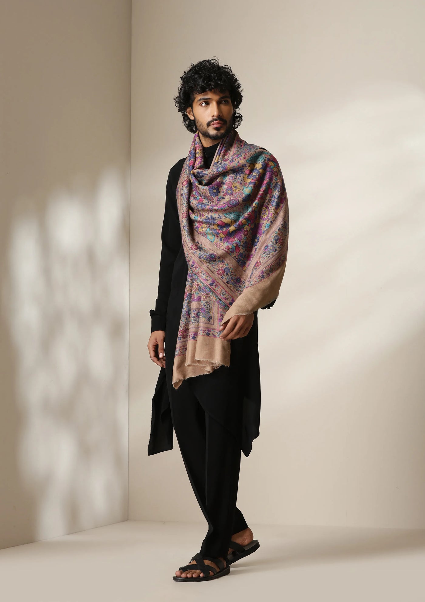 Dusala Heritage Beige Stole for Men & Women