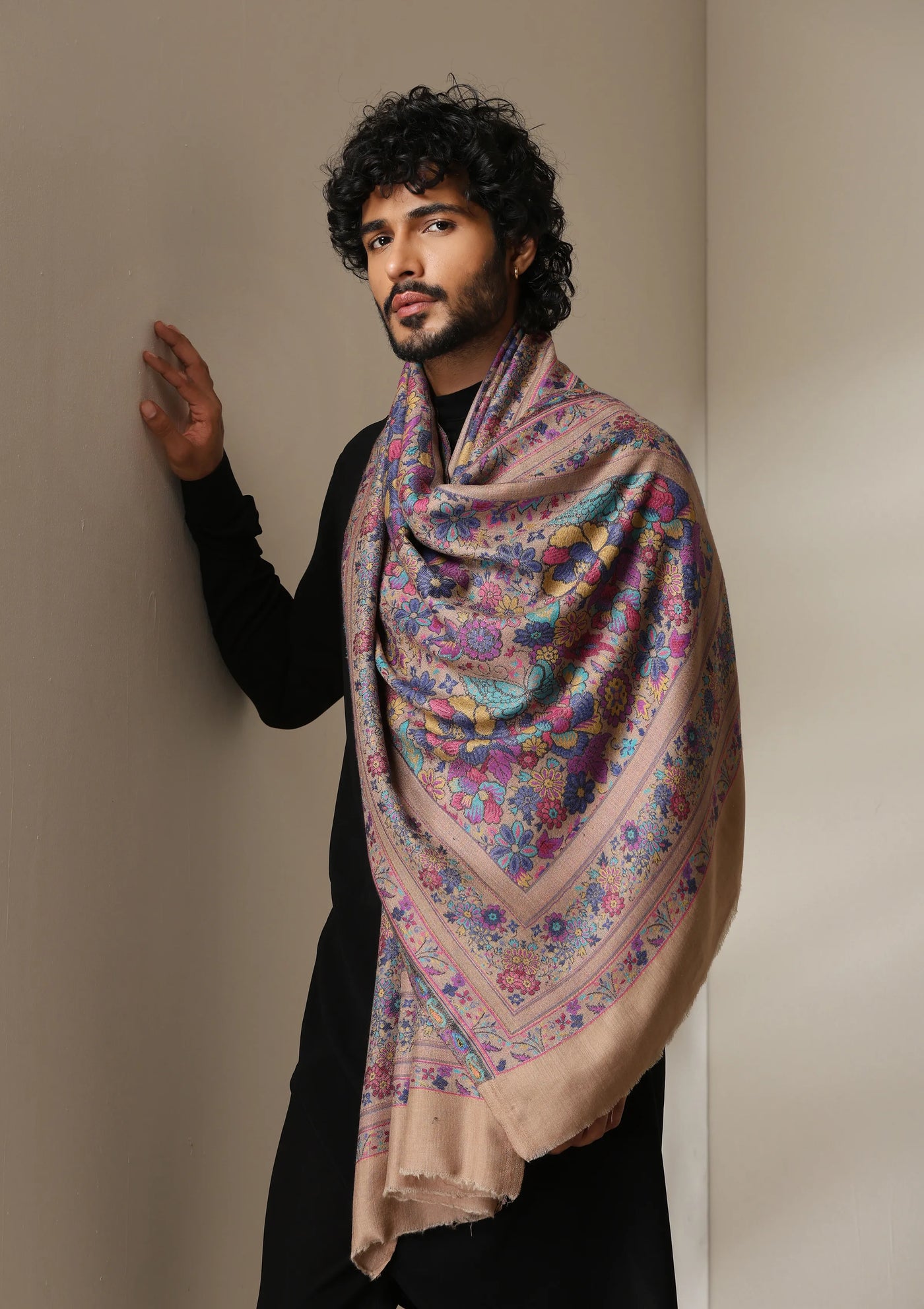 Dusala Heritage Beige Stole for Men & Women