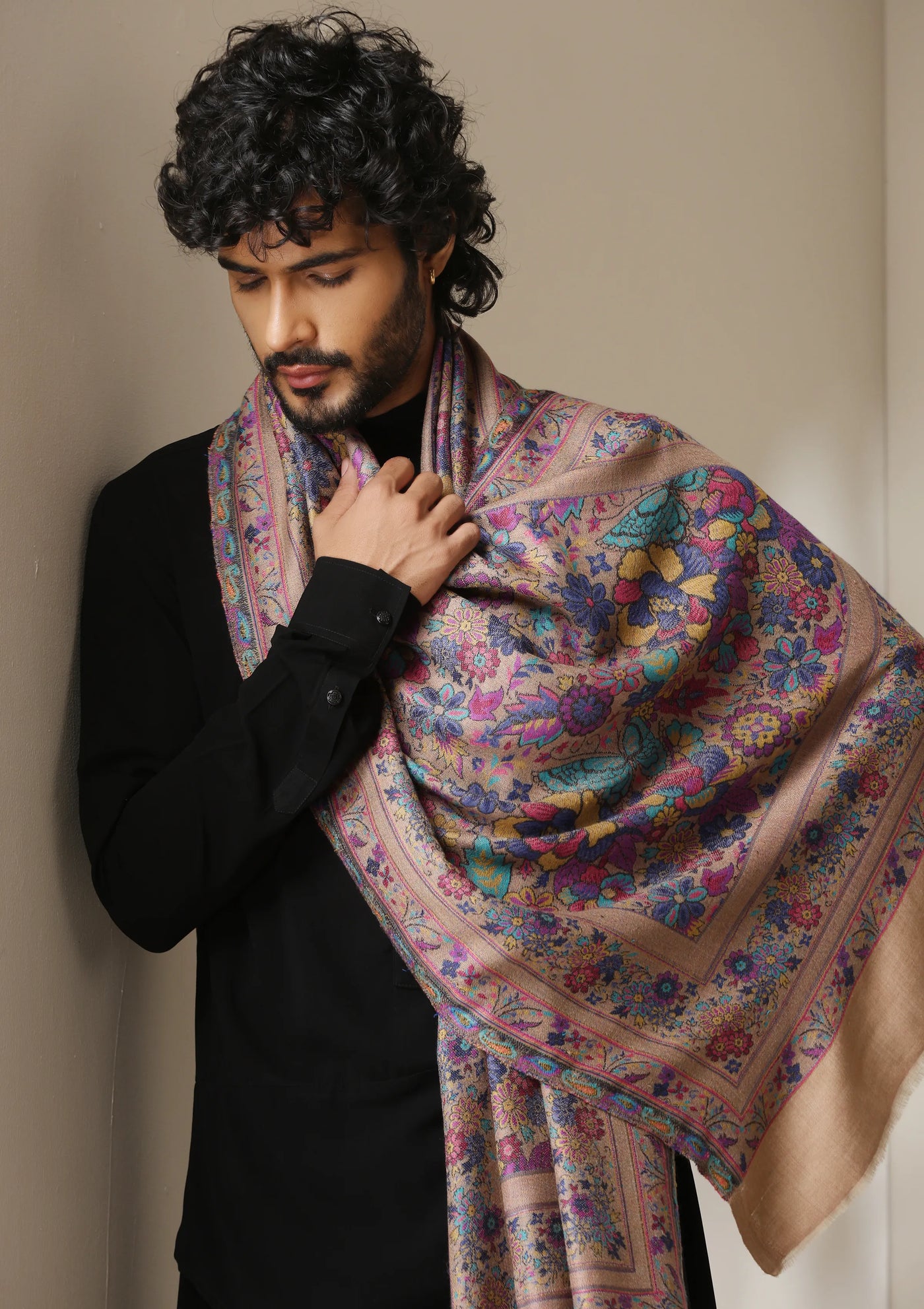 Dusala Heritage Beige Stole for Men & Women