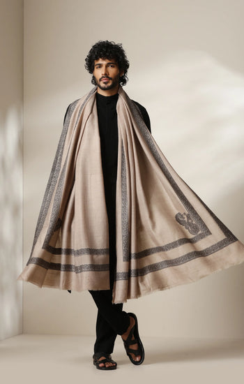 Dusala Sand Noir pashmina silk shawl for Men & Women