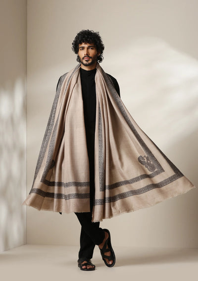 Dusala Sand Noir pashmina silk shawl for Men & Women