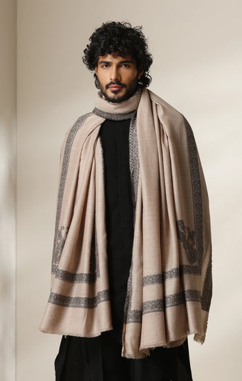 Dusala Sand Noir pashmina silk shawl for Men & Women