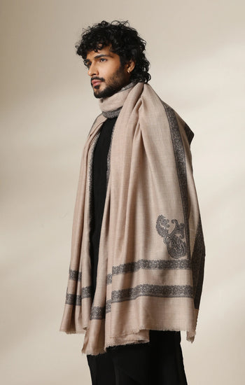 Dusala Sand Noir pashmina silk shawl for Men & Women