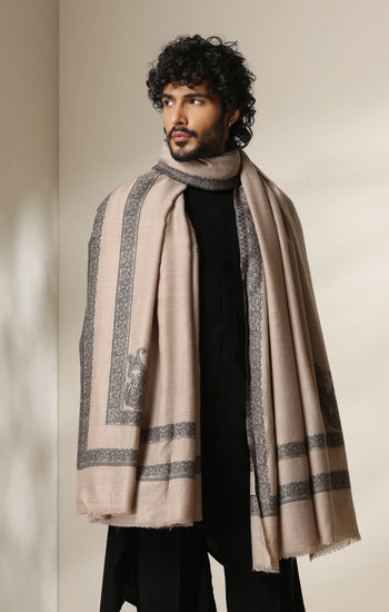 Dusala Sand Noir pashmina silk shawl for Men & Women