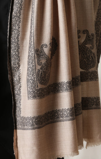 Dusala Sand Noir pashmina silk shawl for Men & Women