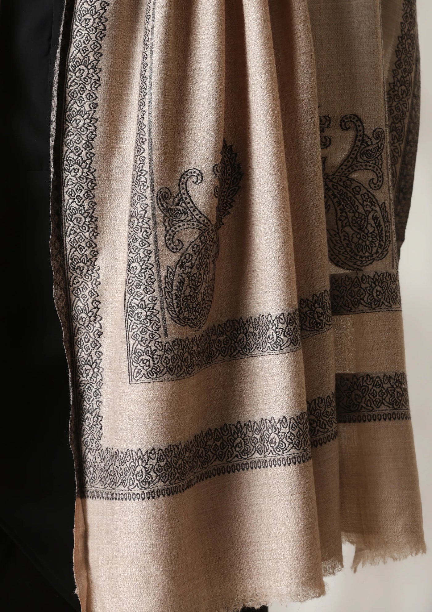 Dusala Sand Noir pashmina silk shawl for Men & Women