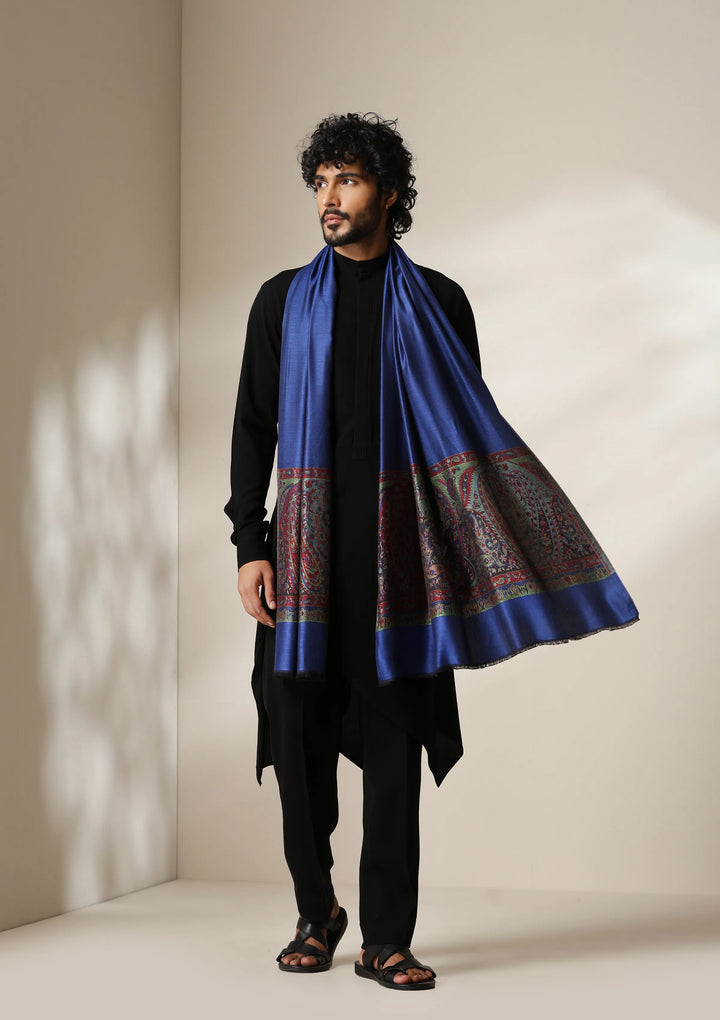 Dusala Royal Sapphire woven stole for Men &amp; Women