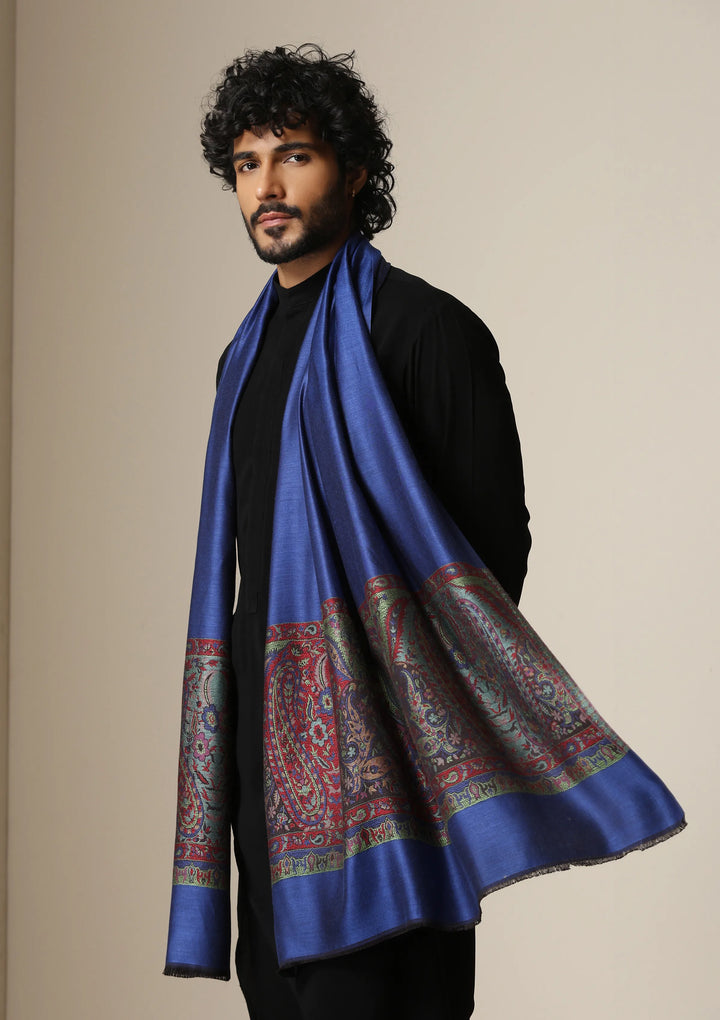 Dusala Royal Sapphire woven stole for Men &amp; Women