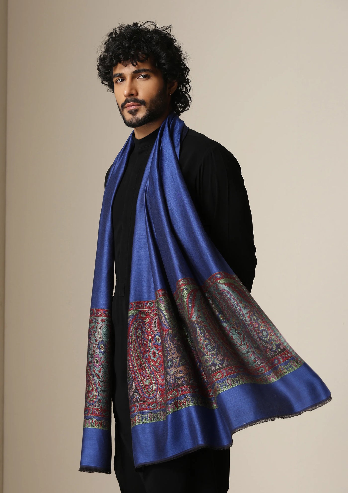 Dusala Royal Sapphire woven stole for Men & Women